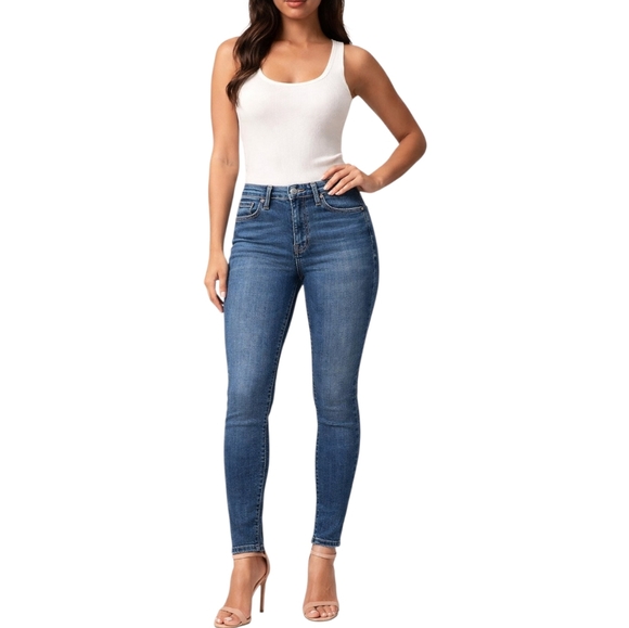 Good American Good Legs Crop Skinny Jeans Sz 4/27 NWT Sculpting Stretch Denim